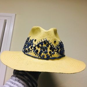 🤠 Tory Burch Embroidered Straw Fedora 🤠